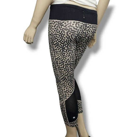 Lululemon Pace Rival Crop Full On Luxtreme Leggings Womens 4 Ace Spot Grain Blac - Picture 6 of 11